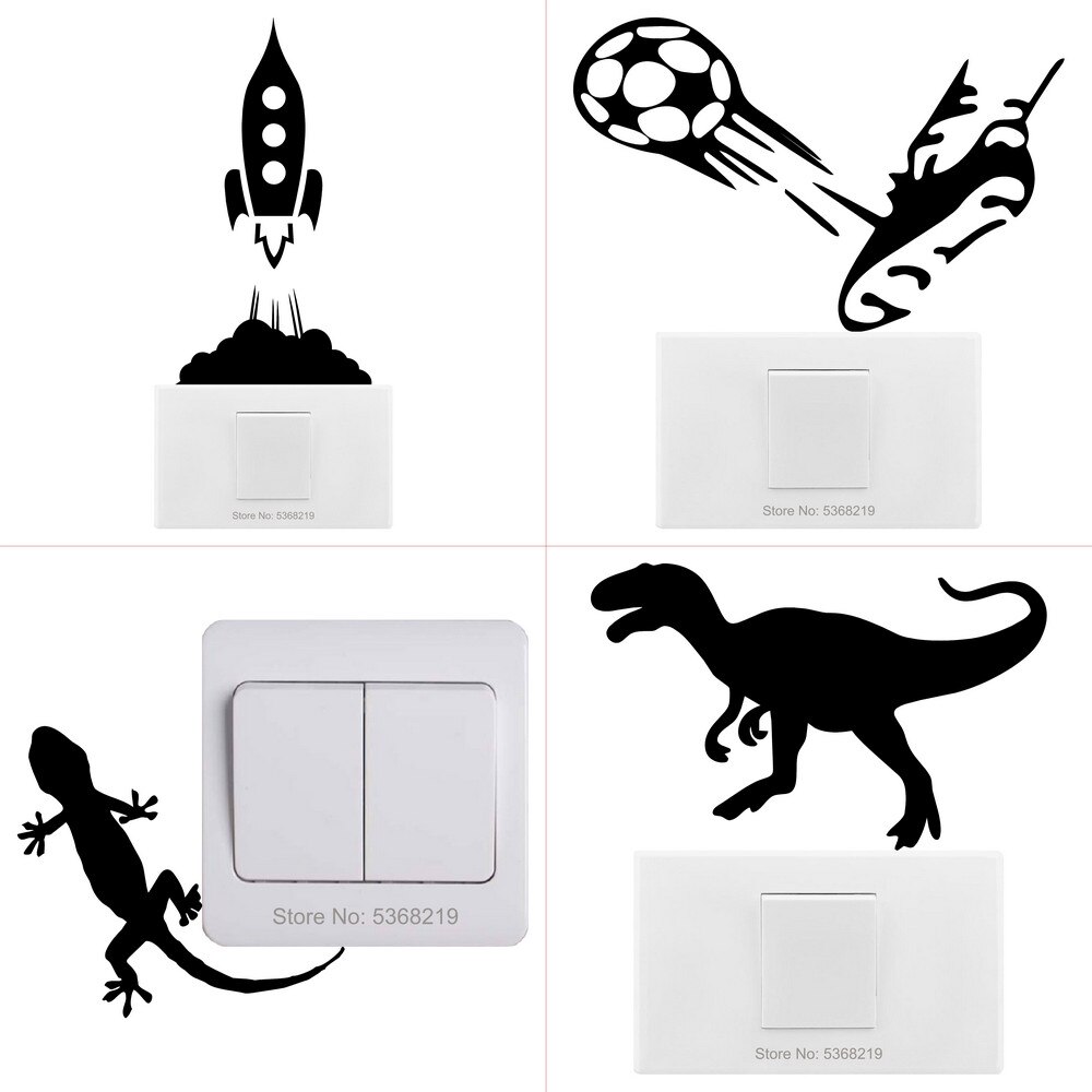 Light Switch Sticker Kids Baby Nursery Room DIY Wall Decoration Cat Fairy Moon Stars Vinyl Decal for Children Bedroom Home Decor