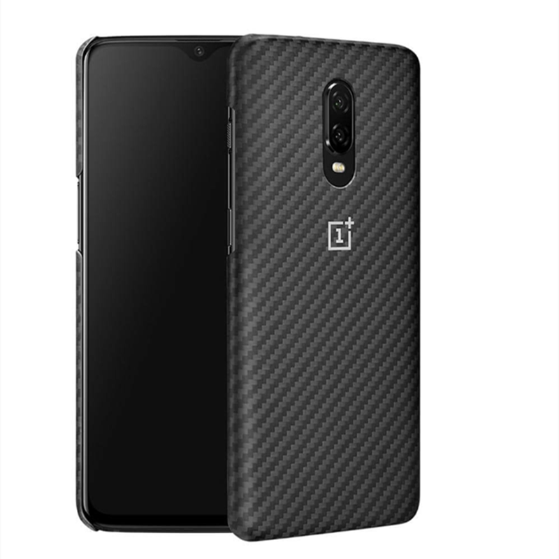 Oryginalny oficjalny dla OnePlus 6T prawdziwy piaskowiec Karbon matowy silikonowy czerwony zderzak drewno hebanowe szczupły powrót skóra twarda obudowa okładka