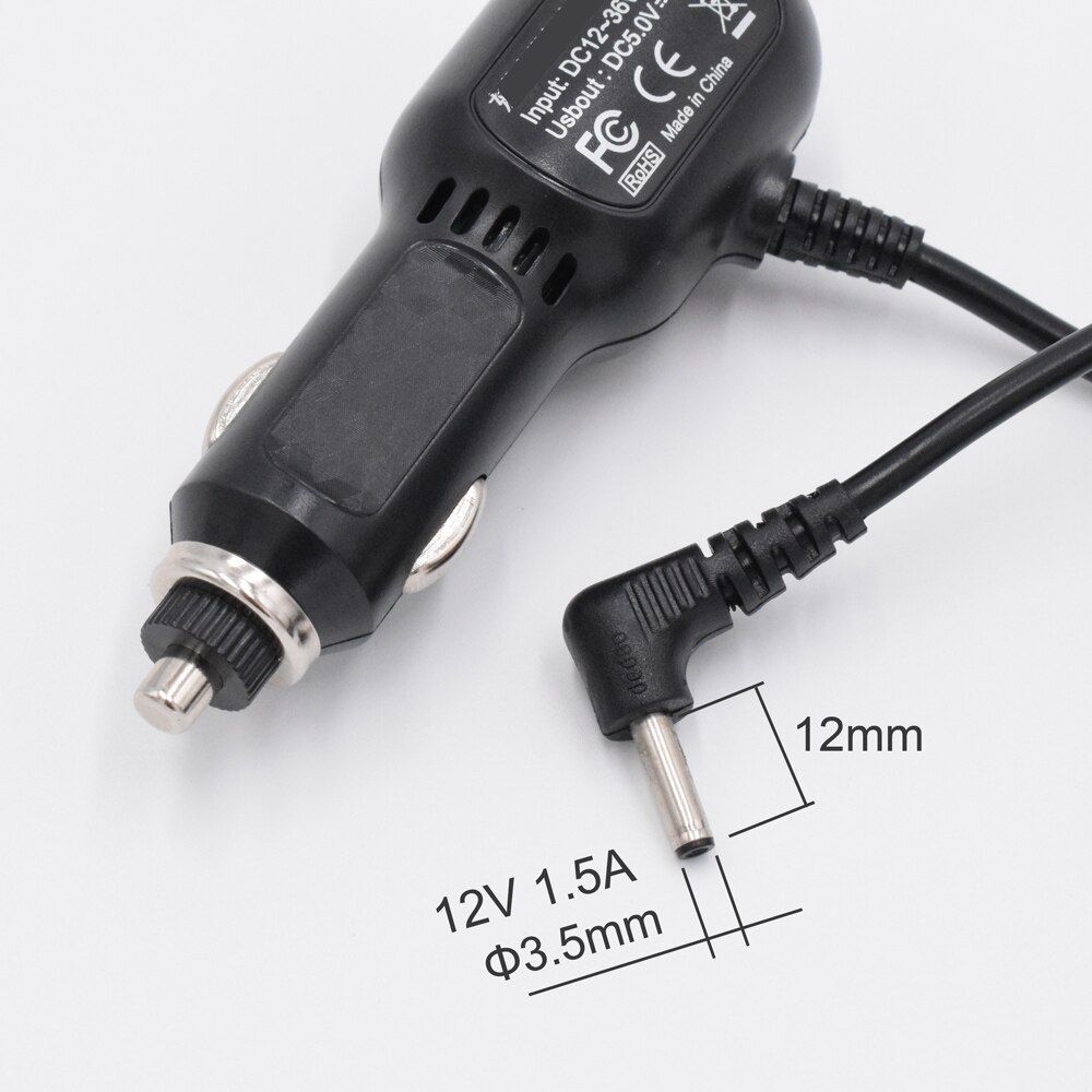 XCGaoon diámetro 3,5mm Puerto cargador de coche entrada 12V salida 12V 1.5A con 2 puerto USB 5V 3.5A, longitud del Cable 3,5 metro (11.4ft)
