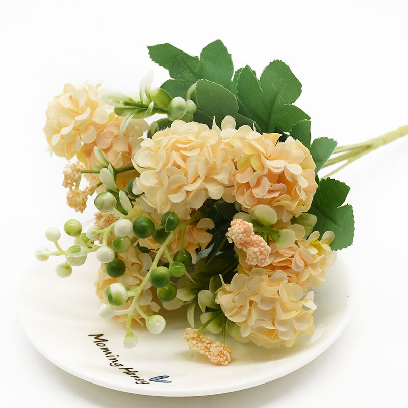 Artificial Hydrangea Rose Wedding Small Hydrangea Hand Bouquet christmas decorations for Home Accessories DIY Artificial Flowers: 3