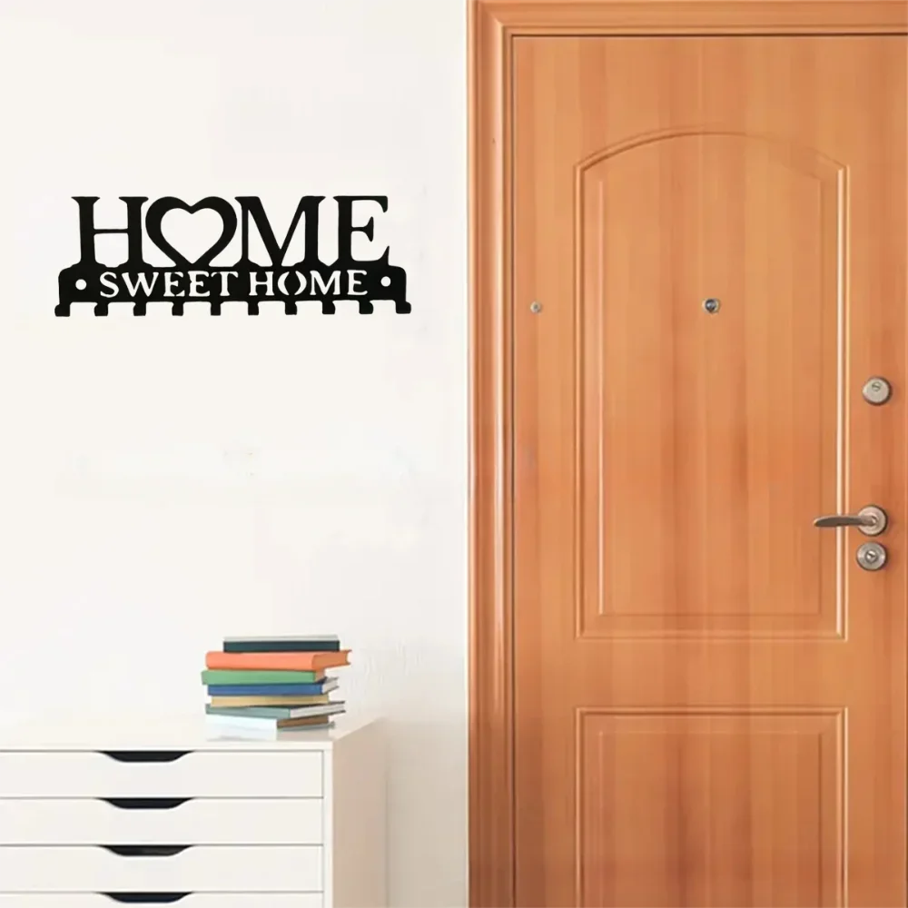 Stijlvolle 1-delige aan de muur gemonteerde Sweet Home-sleutelhouder: houd uw sleutels georganiseerd met deze creatieve voordeursleutelmuurhaak