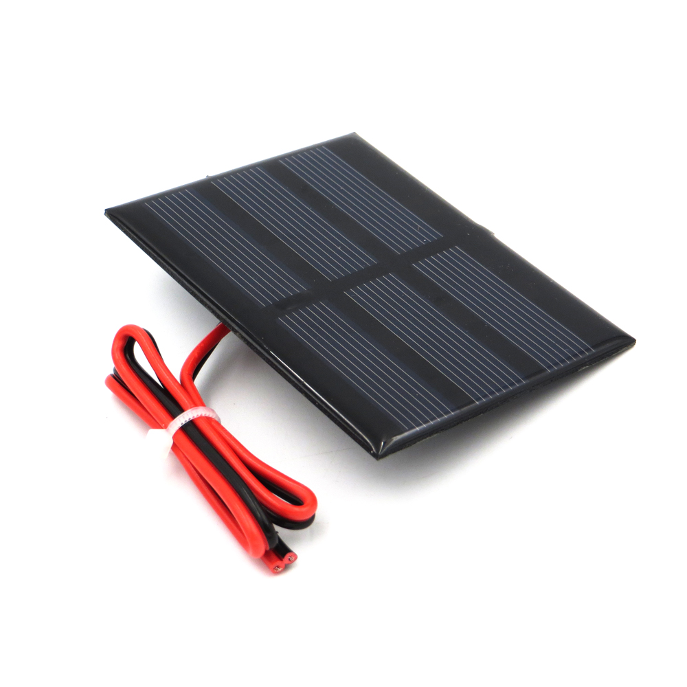 Solpanel polykrystallinsk silicium 1.5v 0.65w med 30cm forlænger kabel diy batteriopladermodul mini solcelle ledning legetøj