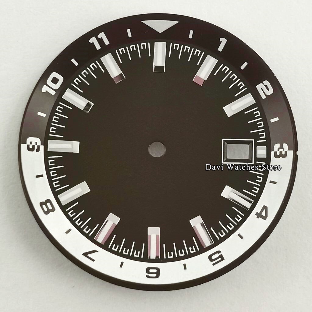 36.5mm Sterile Watch Dial Green Luminous Black/White/Blue Dial Fit NH35 NH35A automatic movement: A2