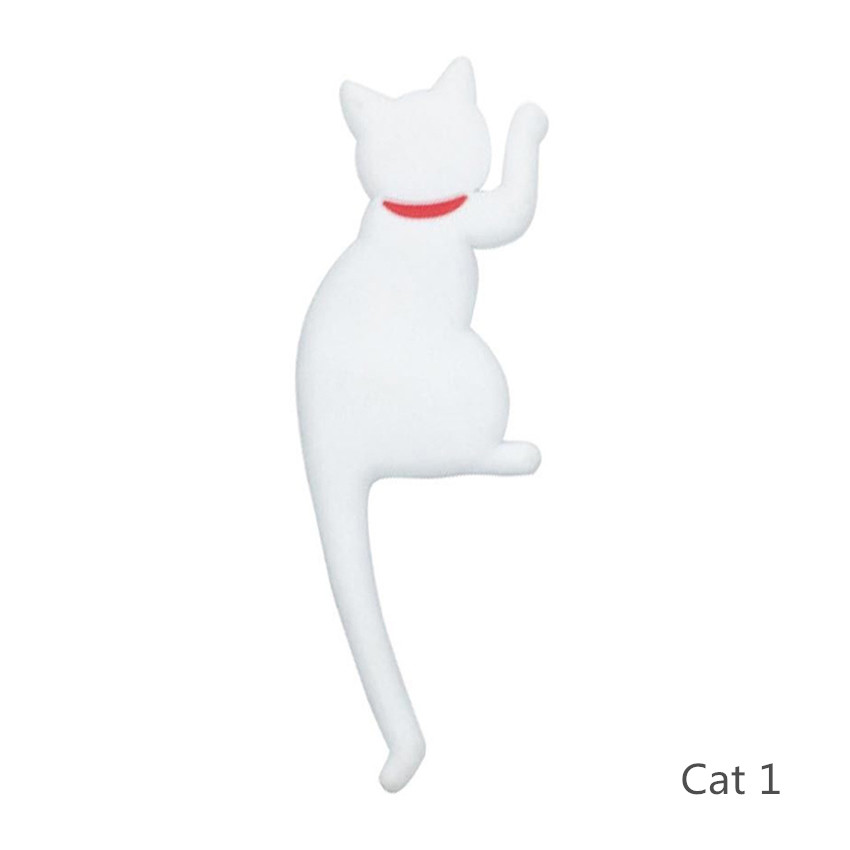 Magnetic Cartoon Cat Refrigerator Sticker Fridge Magnet Hanging Hook Tail Fridge Magnet Hook Door Home Decorations Souvenir: Cat 1