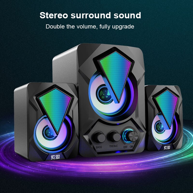 USB Wired Computer Speakers bluetooth speaker column Subwoofer Audio Speaker Multimedia Loudspeaker for Laptop Desktop Phone