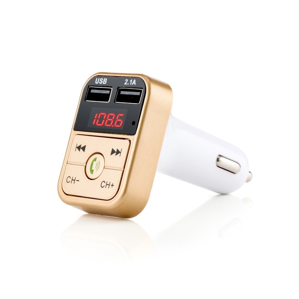 Handsfree transmisor fm bluetooth bilsett fm radiosender bil  mp3 spiller usb lader hurtiglading mobiltelefon modulator