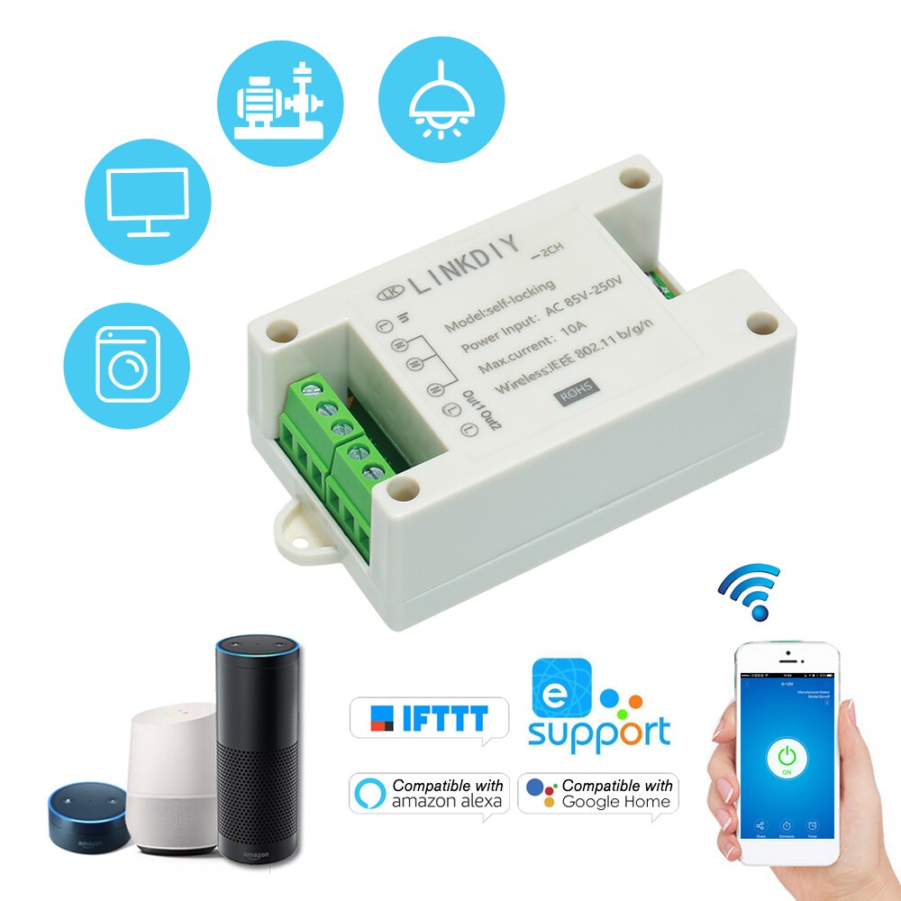 eWeLink Smart Wifi Switch Universal Module 2CH AC85-250V Wireless Switch Timer Phone APP Remote Control for Smart Home