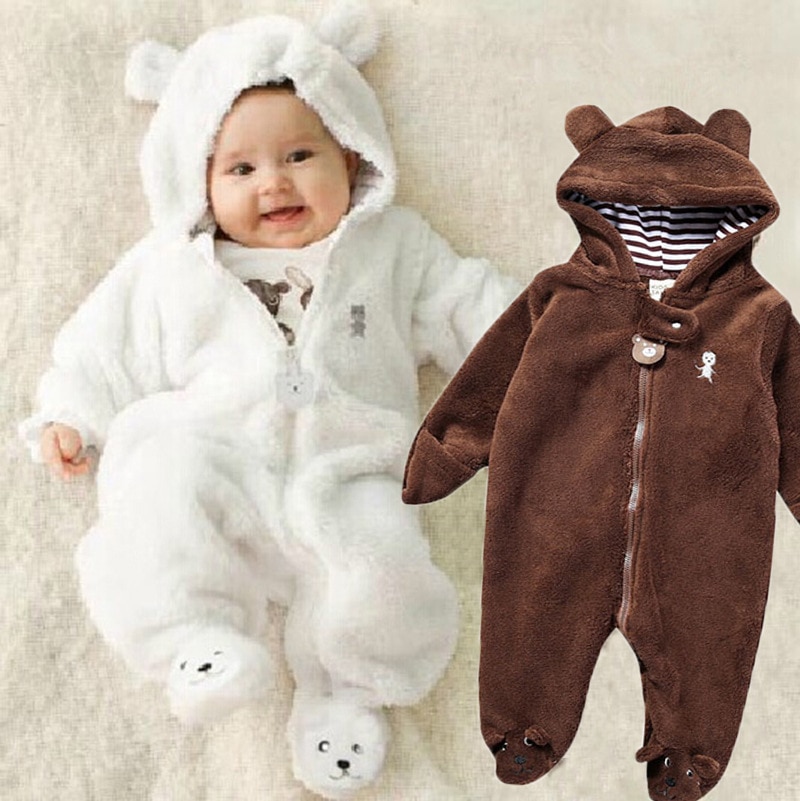 Herfst- en winterklimkleding voor baby's, jongens- en meisjesrompertjes, warme overalls