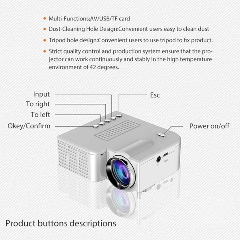 UC28C Draagbare Led Projector Usb Mini Video Projector Home Media Player Ondersteunt 1080P Familie Video Projector Kids