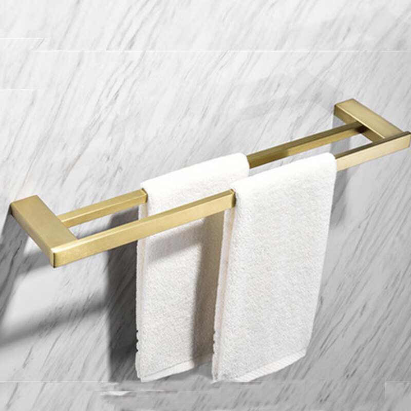 Bathroom Accessories Brushed Gold Toothbrush Holder Metal Wall Toilet Roll Paper Holder SUS304 Stainless Steel Bath Set Hooks: B