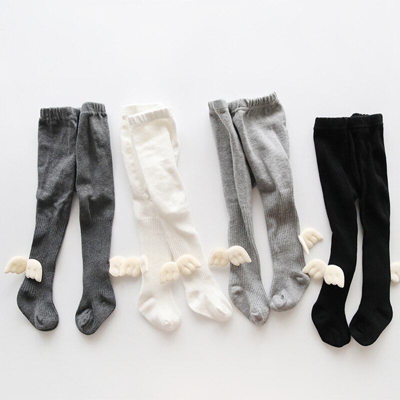 Pantimedias de algodón para niña, pantalones ajustados con cuello de punto, primavera, otoño e invierno, 0-8 años