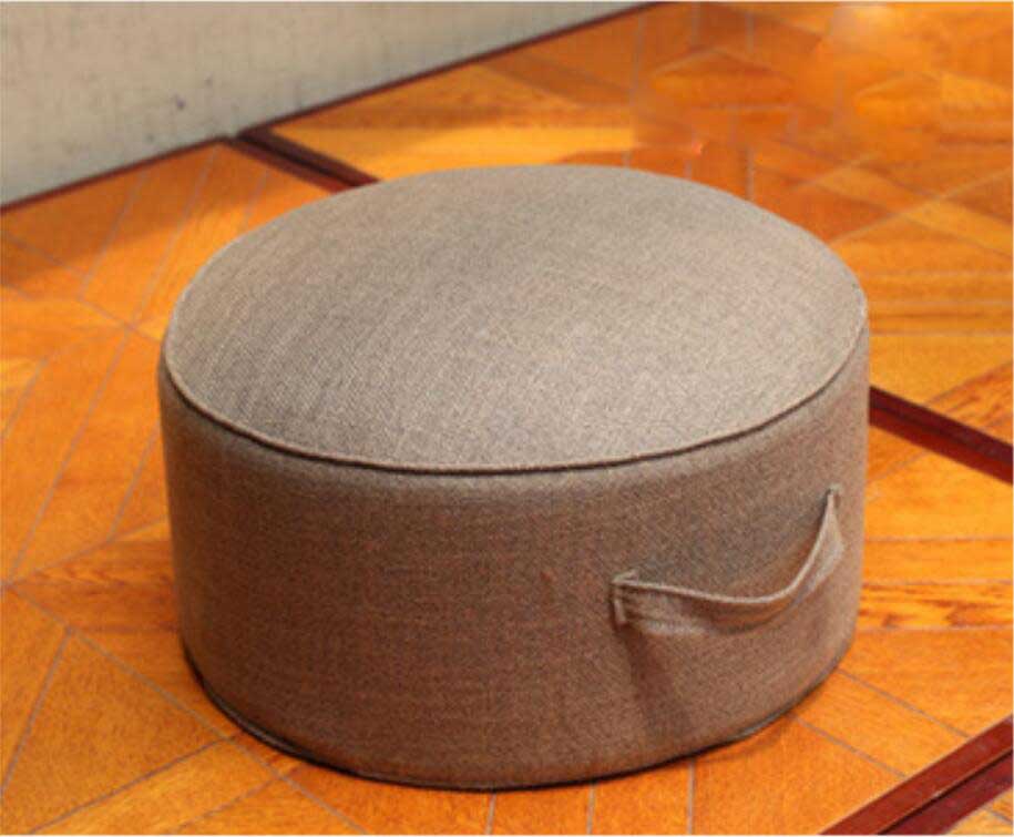Coussin de siège rond Tatami lavable , épais, Futon, pour Table à thé, balcon, salon, baie vitrée: khaki