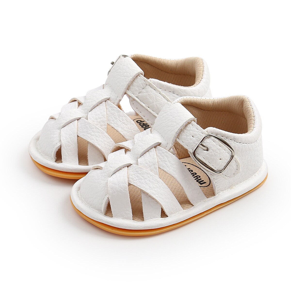 Sandalias de verano para niños y niñas, zapatos de estilo romano de piel sintética suave, antideslizantes, para primeros pasos,