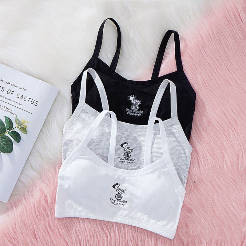 9-18Y Girls Underwear Soft Cotton Bra for Kids Teenager Training Small Vest Underwear Puberty Clothing Wire Free