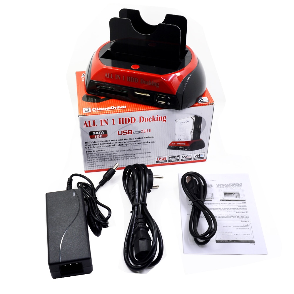 CHIPAL SATA IDE HDD Stacja Dokująca 2.5" 3.5" - Czytnik Zewnętrzny USB 2.0 - MJTEK