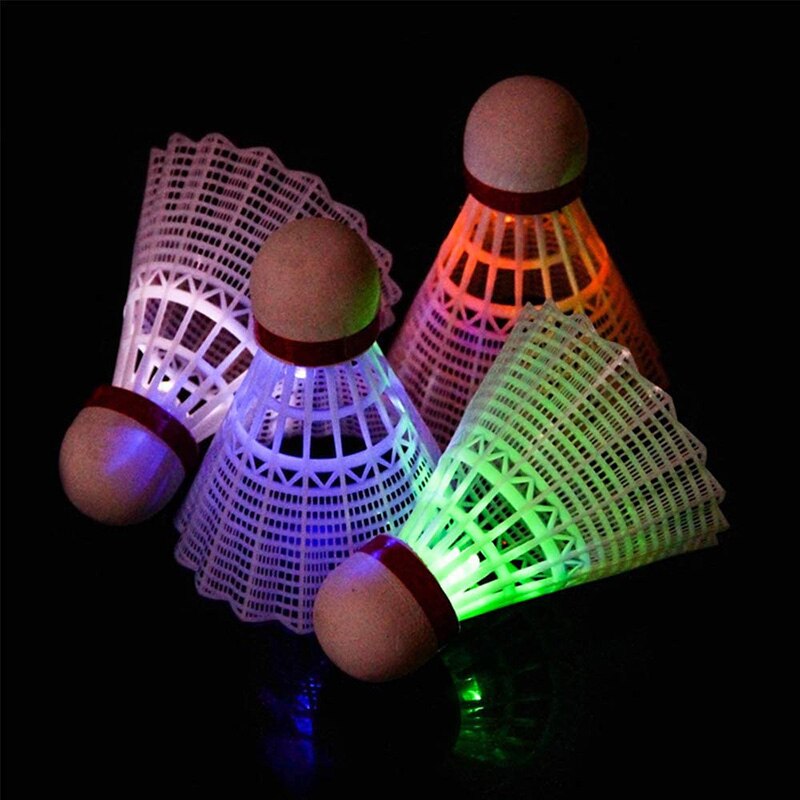 4 Stuks Badminton Dark Night Led Glowing Light Up Shuttle Verlichting Ballen Voor Indoor Outdoor Sport NOV99