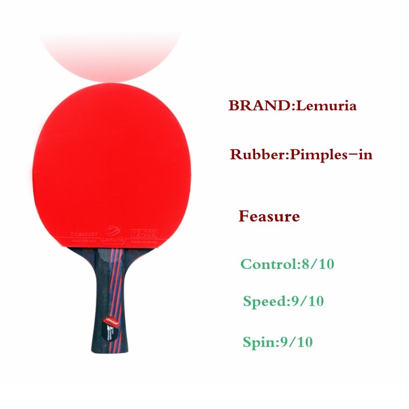 Lemuria Hybrid Wood 9.8 Brand Table tennis racket double face Pimples-in blue rubber Ping Pong Racket tenis de mesa