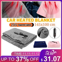 145 x 100cm bil elektrisk opvarmet fleece tæppe varm vinterdæksel varmelegeme massage pad dyne til kørsel søvn rejse