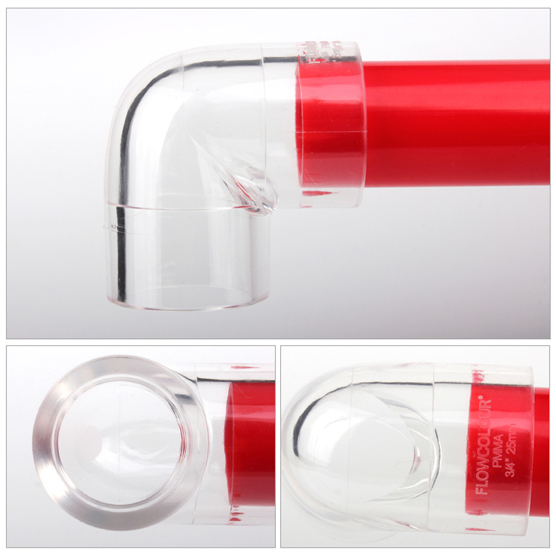 1/2/5 unidades de acrílico 90 ° Acessórios para tubo transparente, cotovelo, aquário, tanque de peixes, jardim, conectores de tubulação de água, junção de tubo de plexiglass transparente