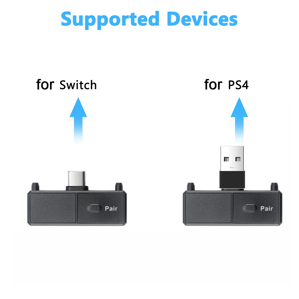 Kebidumei Tipo-C Trasmettitore Bluetooth V5.0 A2DP SBC Bassa Latenza con Il Mic per L'interruttore per PS4 TV USB del PC tipo-C Adattatore senza fili