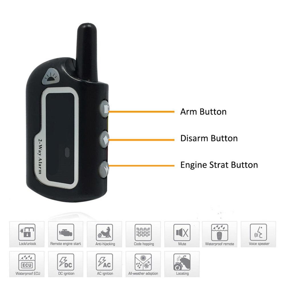 Two Way Alarm Motorcycle Scooter Security 2 Way Alarm Remote Control Engine Start Vibration Alarm Lock System 125dB