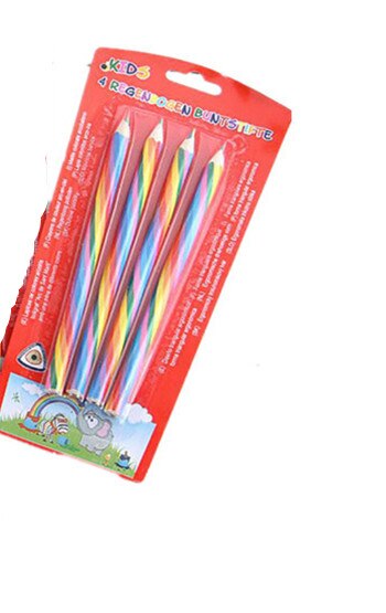 4 lindo de madera de lápiz de Color arcoíris de caramelo Color a 4 concéntricos, dibujo a lápiz conjunto para los estudiantes Estudiante de pintura Graffiti arte suministros: Default Title