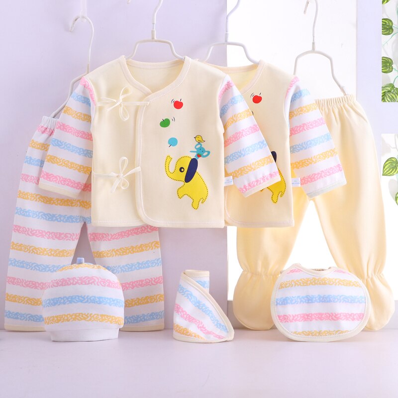 7pcs/set Boutique Newborn Baby Set 100% cotton 0-3months infant underwear Grooming & Healthcare Kits OE002