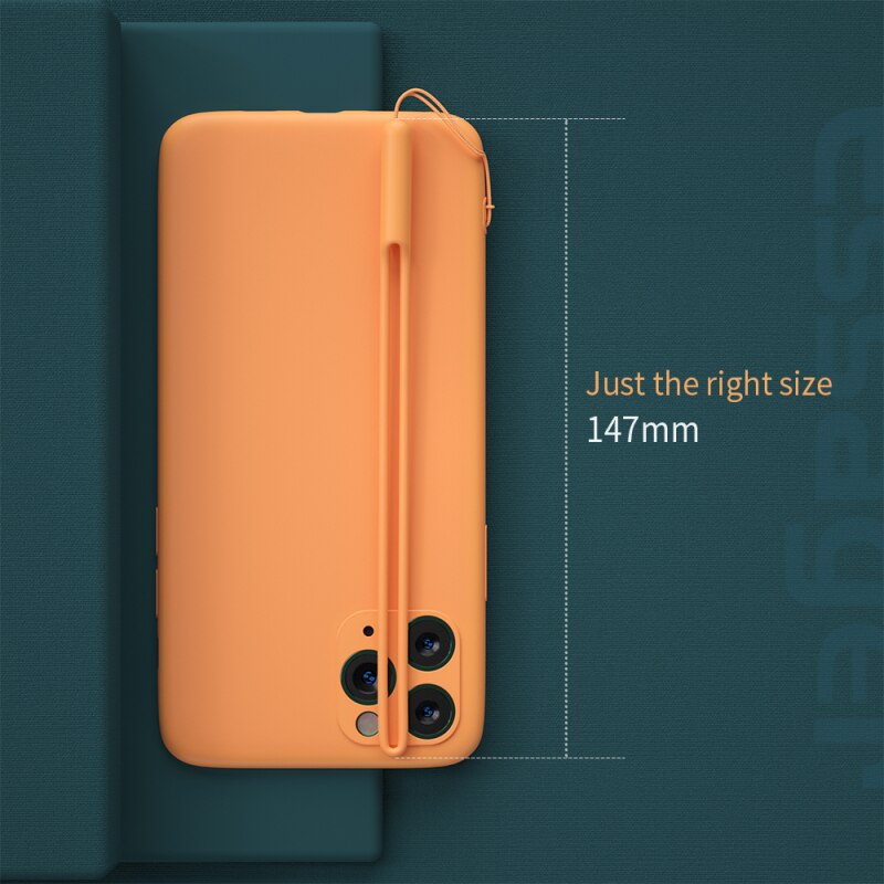 In Stock！Essager Liquid Silicone Anti-lost Lanyarde For IPhone 11 Pro Xs Max X XR Soft TPU Back Shell Cover High