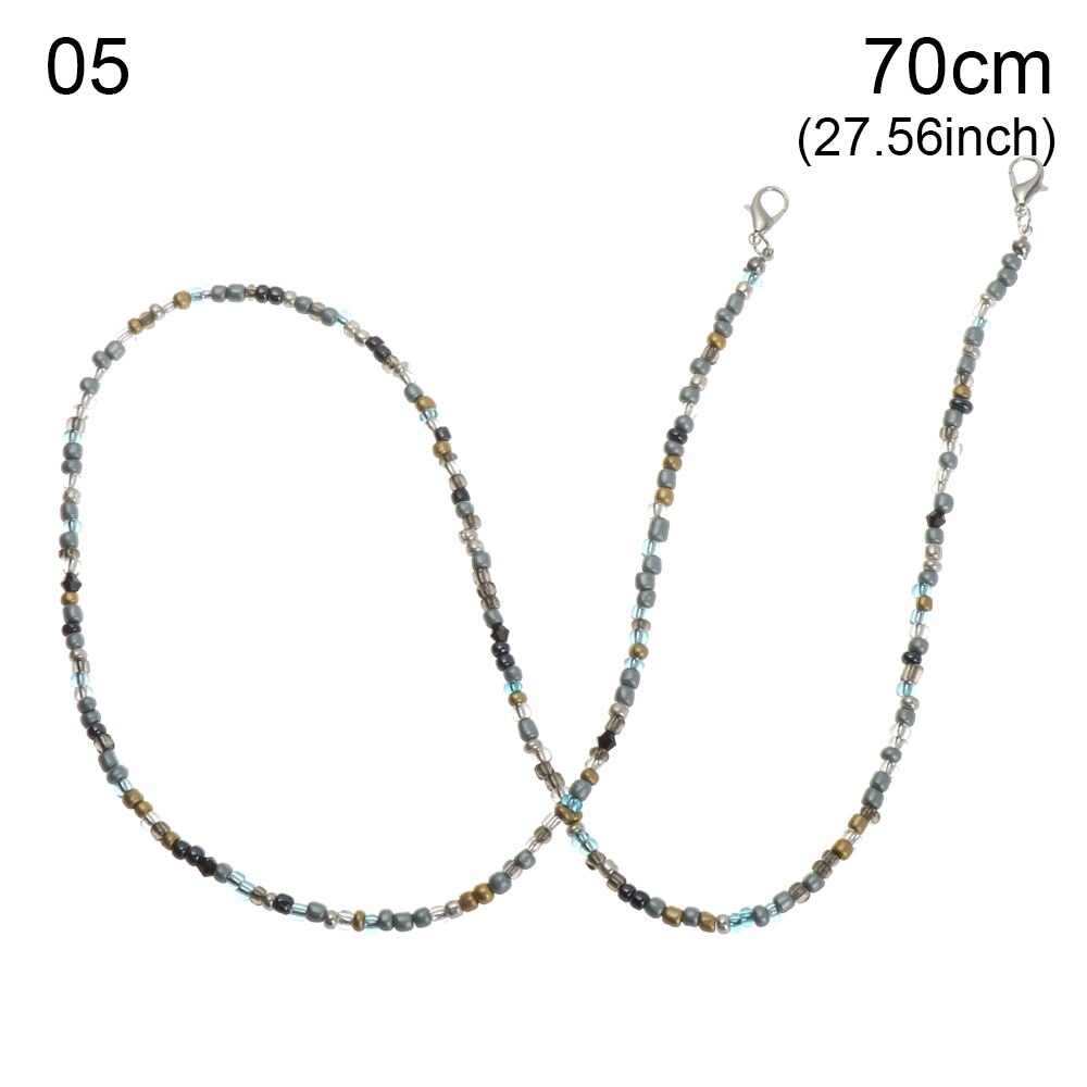 Telefoonkoorden met kralen van acryl, gezichtsmasker, anti-verliesketting, brillenkoord, nekkoordhouder, antislipaccessoires: 70 cm kleuren 5