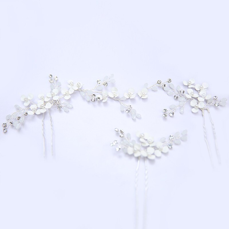 bride handmade jewelry wedding hair accessories hair inserted in the forest flower hairpin wedding headdress: 1pcs Headband