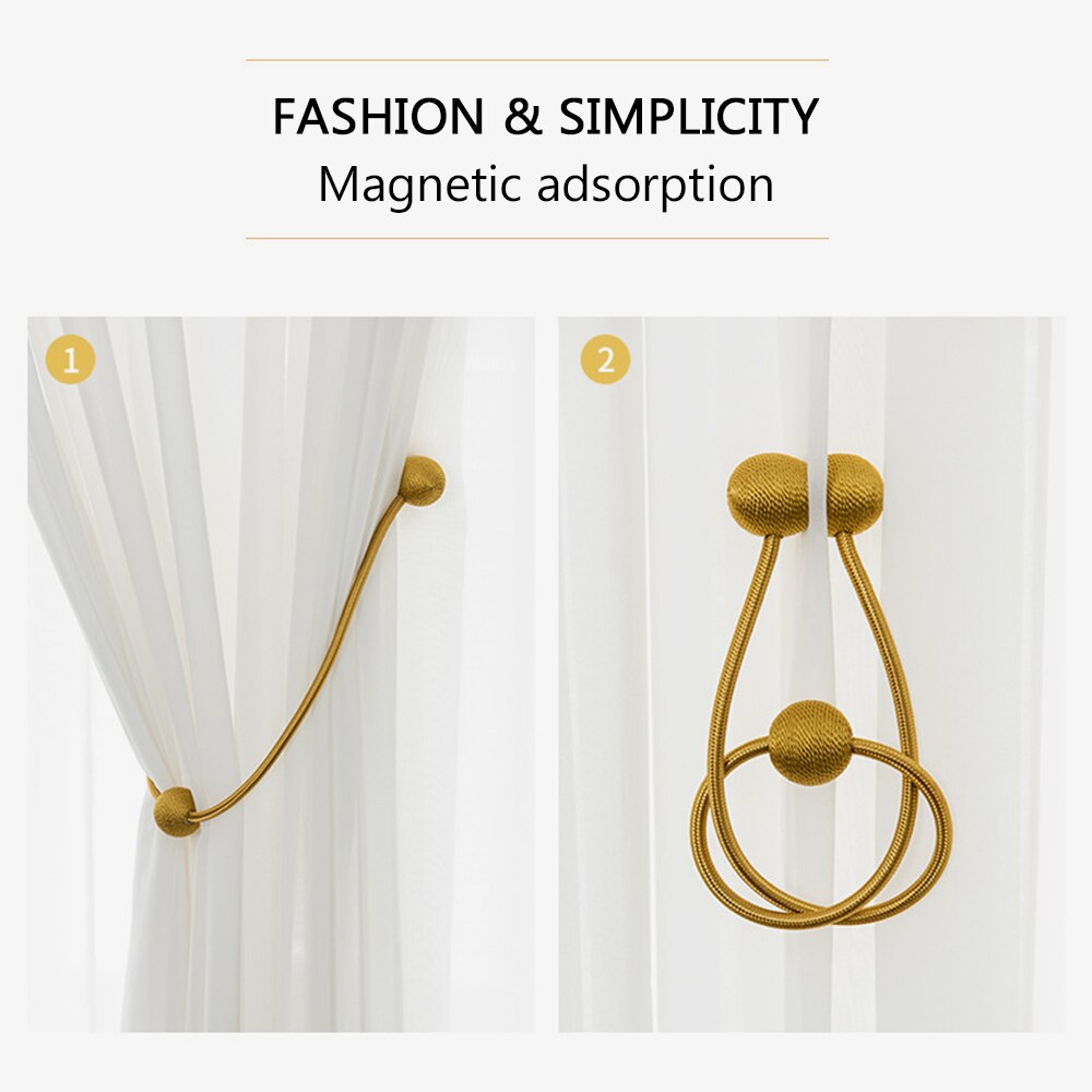 2 pezzi tiranti per tende magnetici forte magnetico casa multicolori holdback tenda cravatta fibbia clip senza punzonatura cinghie decorazioni fai da te