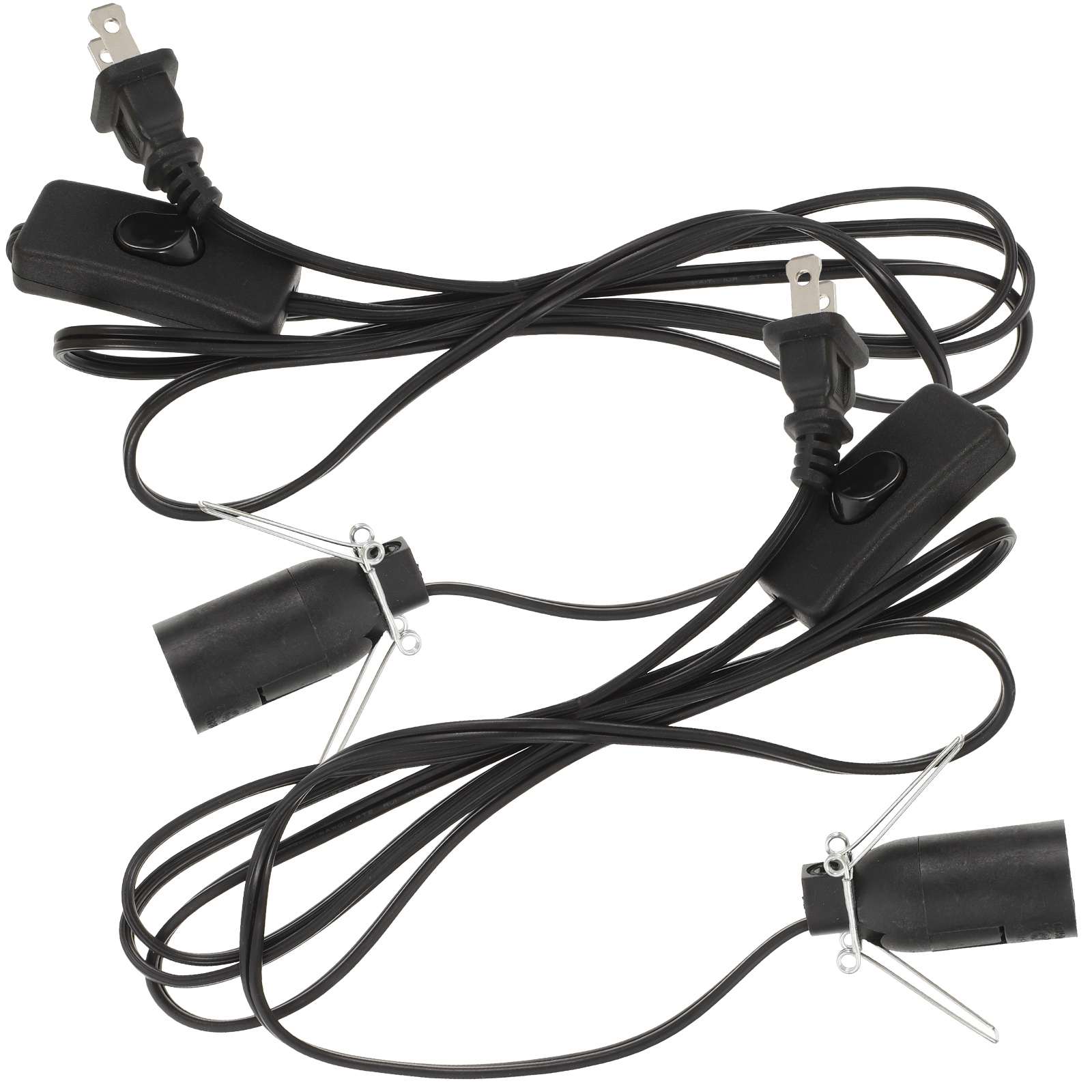 2 Pcs Lamp Holder E12 Light Socket Cord Replacement Salt Wire Power Candelabra Sockets Lamp Bases Lighting Accessories Crystal: black