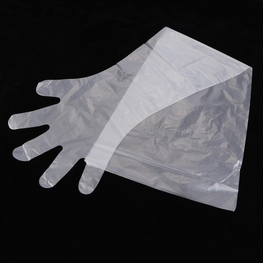 Safety Gloves 50Pcs/Bag Plastic Disposable Long Arm Gloves for Farm Falimy work gloves