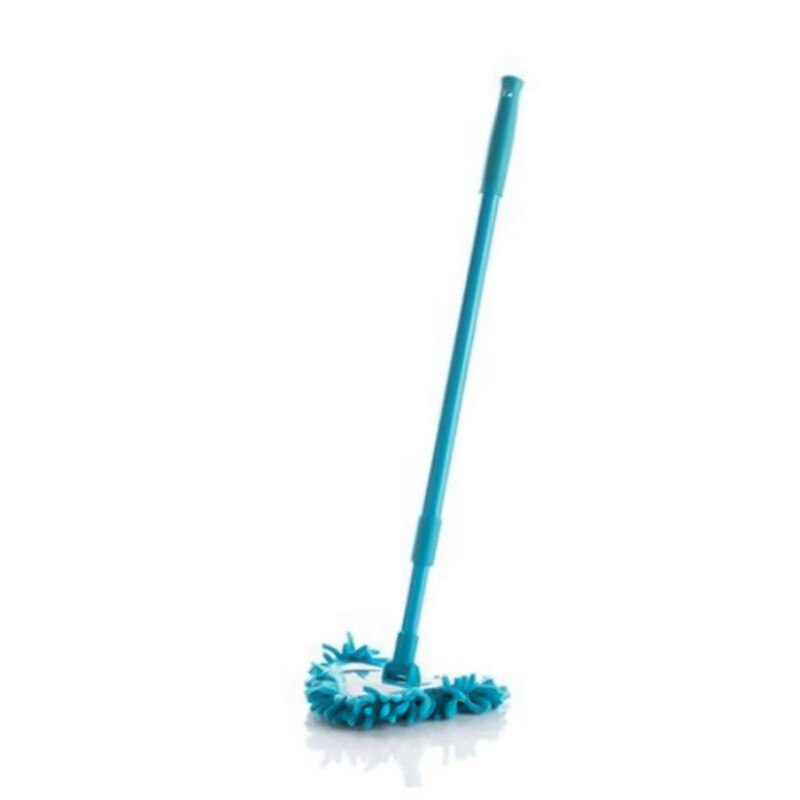 Mini dweil badkamer vloer schoonmaakgereedschap platte luie dweil muur huishoudelijke schoonmaakborstel herbruikbare doek wasbare microvezel stofborstel: Blauwe dweil