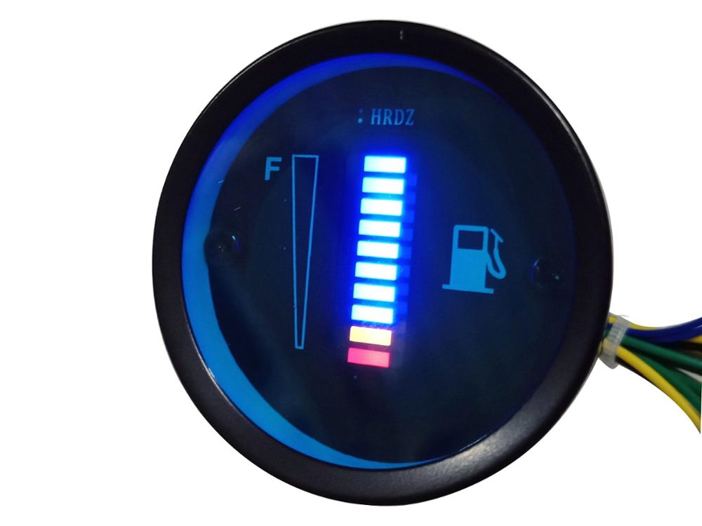 Car Fuel Gauge 52MM 12V LED Fuel Level Meter Gauge Fuel Level Sensor Motorcycle Automobile Aluminum Alloy