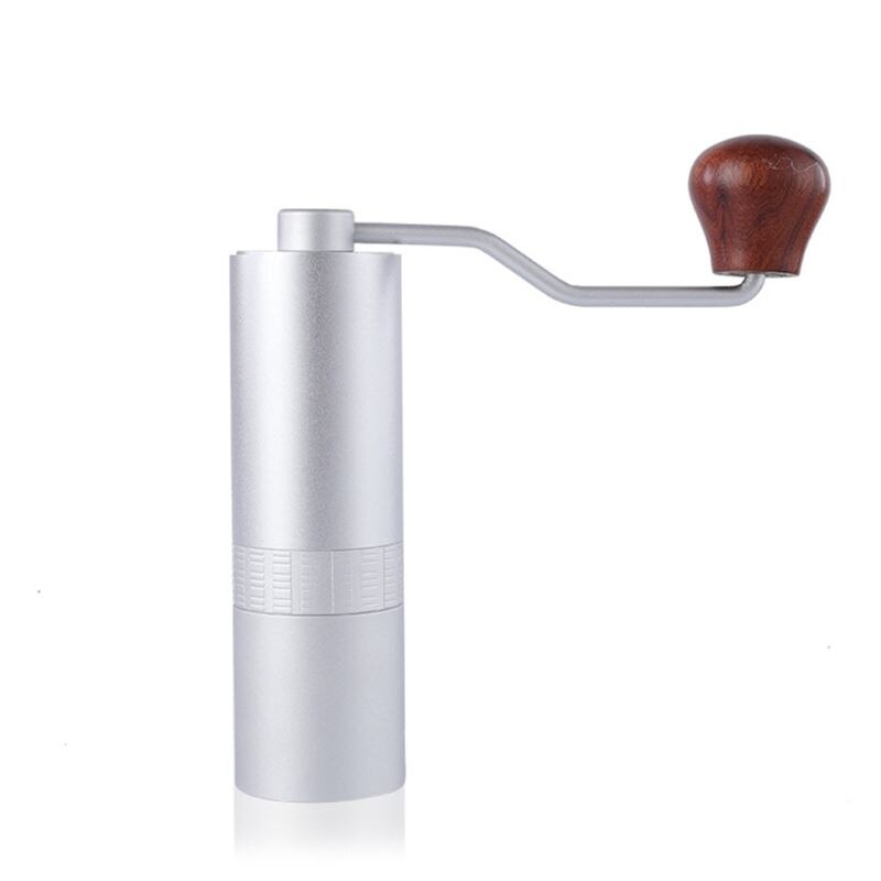 Manuell kaffekvarn burr kvarn för kaffebönor bärbar manuell bean burr gri: Silver-