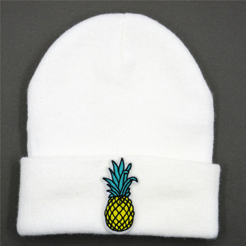 Ananas fruit borduurwerk dikke gebreide muts winter warme muts skullies pet muts voor kinderen mannen vrouwen 147