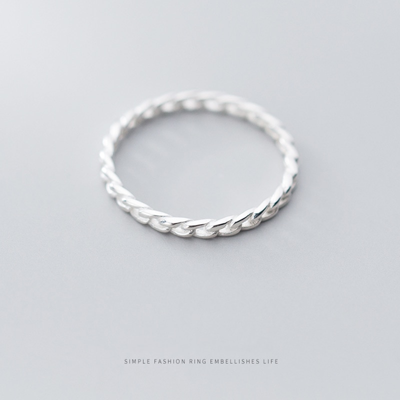 Modian Minimalistischen Twist Kette Ring für Frauen Authentische 925 Sterling Silber Einfache Finger Ring Korea Stil Edlen Schmuck