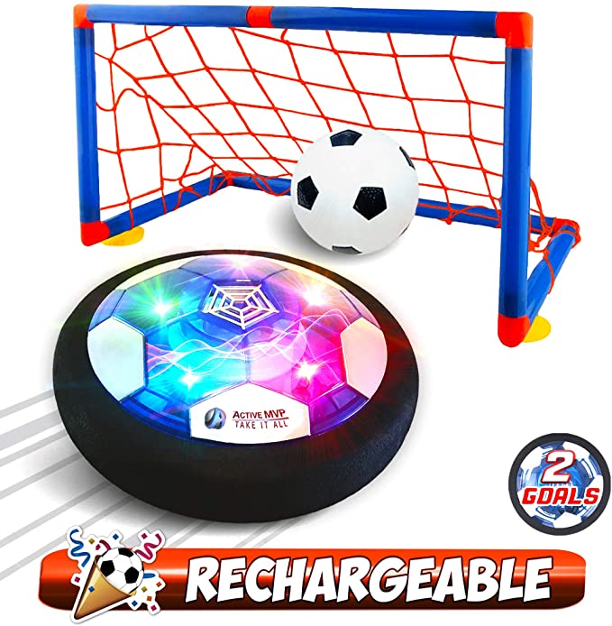 Disco de fútbol de potencia aérea, juguete de fútbol interior, luz de música colorida, pelota intermitente, juego de deporte infantiles, educativo para niños