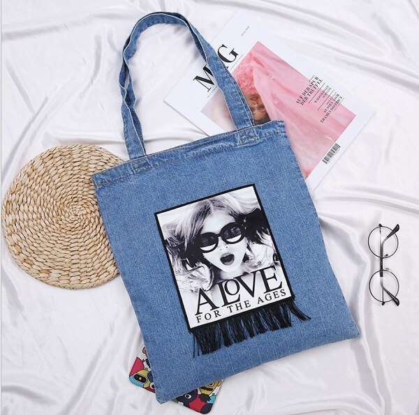 Vrouwen Handtassen Messenger Canvas Tas Modieuze Denim Jean Art Shopping Schouder Messenger Blues Crossbody Tas bolsaszakken: 12