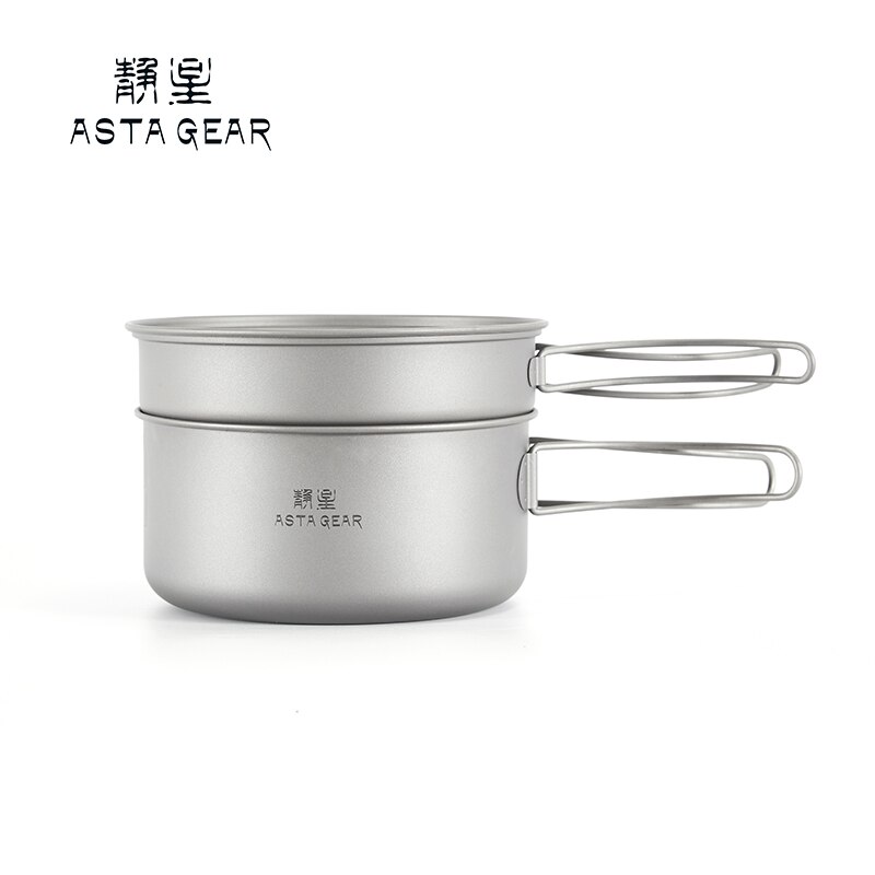 Asta Gear Ultralight Pure Titanium Pot Outdoor Camping Pan Draagbare Lichtgewicht Pot Camping Kookgerei Kookgerei