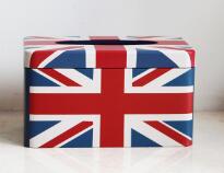 Zakka-caja de pañuelos de hierro de estilo británico para el hogar, caja de lata para pañuelos ENL 009, 1 unidad: Azul marino
