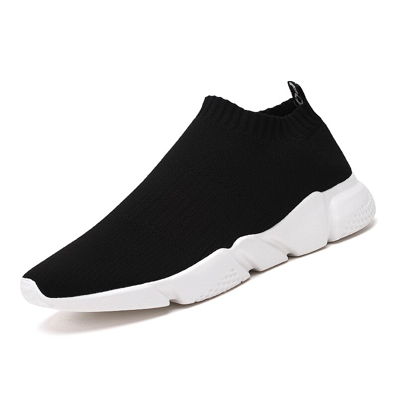 Arrivals Men's Brand Casual Shoes Trend Socks Shoes Male Adult High Top Sneakers Slip-on Shoe Man Spring Summer: Black / 8.5