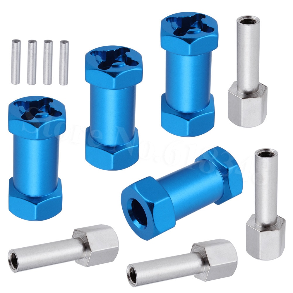 4pcs Aluminum RC Car 15/20/25mm Extension 12mm Hex Wheel Hub Drive Adaptor Combiner Coupler for 1/10 RC Crawler Axial SCX10 D90