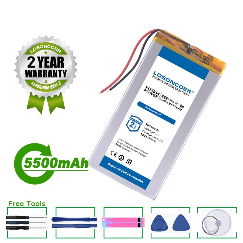 LOSONCOER Battery 5500mAh For Tablet Pc NVIDIA Shield Tablet 23 LTE Nvidiashield K1 Battery 8&#39;&#39; Tablet