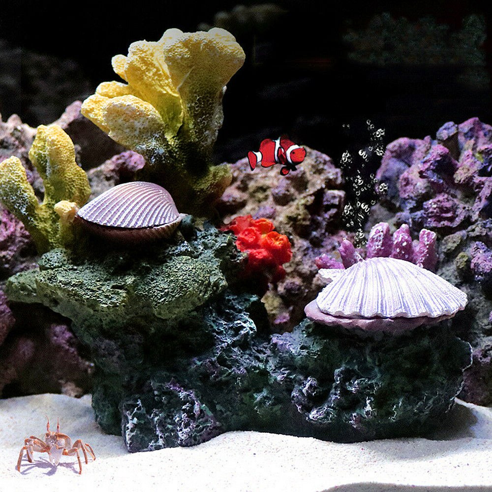 Simulation Red Coral Reef Aquarium Resin Ornament Fish Tank Landscaping Decor