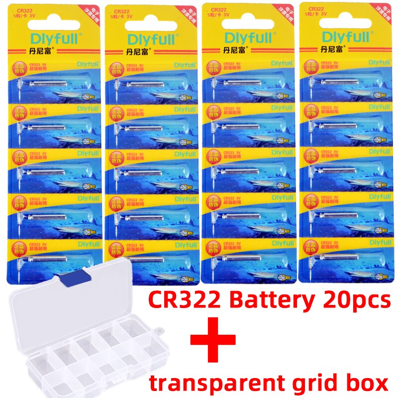 CR425 CR435 CR322 Batteries Fishing Float Electric Floats Battery 3V Night Light Lithium Pin Cells LED Fishing Float Luminous: 20 cr322 With box A