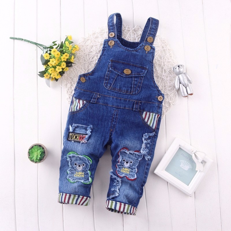 DIIMUU – salopette en jean pour enfants de 1, 2, 3 et 4 ans, pantalon Long pour garçons