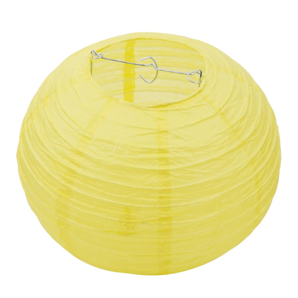 4 inch Round Chinese Paper Lantern DIY Hanging Ball Lamp Wedding Home Decor Folding Supermall decoration paper lantern: Yellow