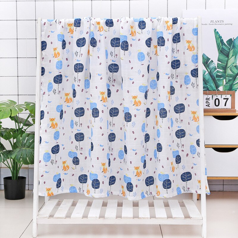 120cm*110cm baby filt muslin lindar babyhanddukar bomull filt baby muslin filt 120 muslin blöja blöja vård: E